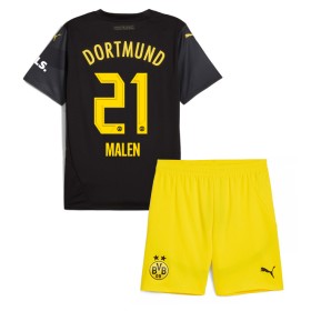 Borussia Dortmund Donyell Malen #21 Auswärtstrikot 2024-25 Kurzarm (+ kurze hosen)